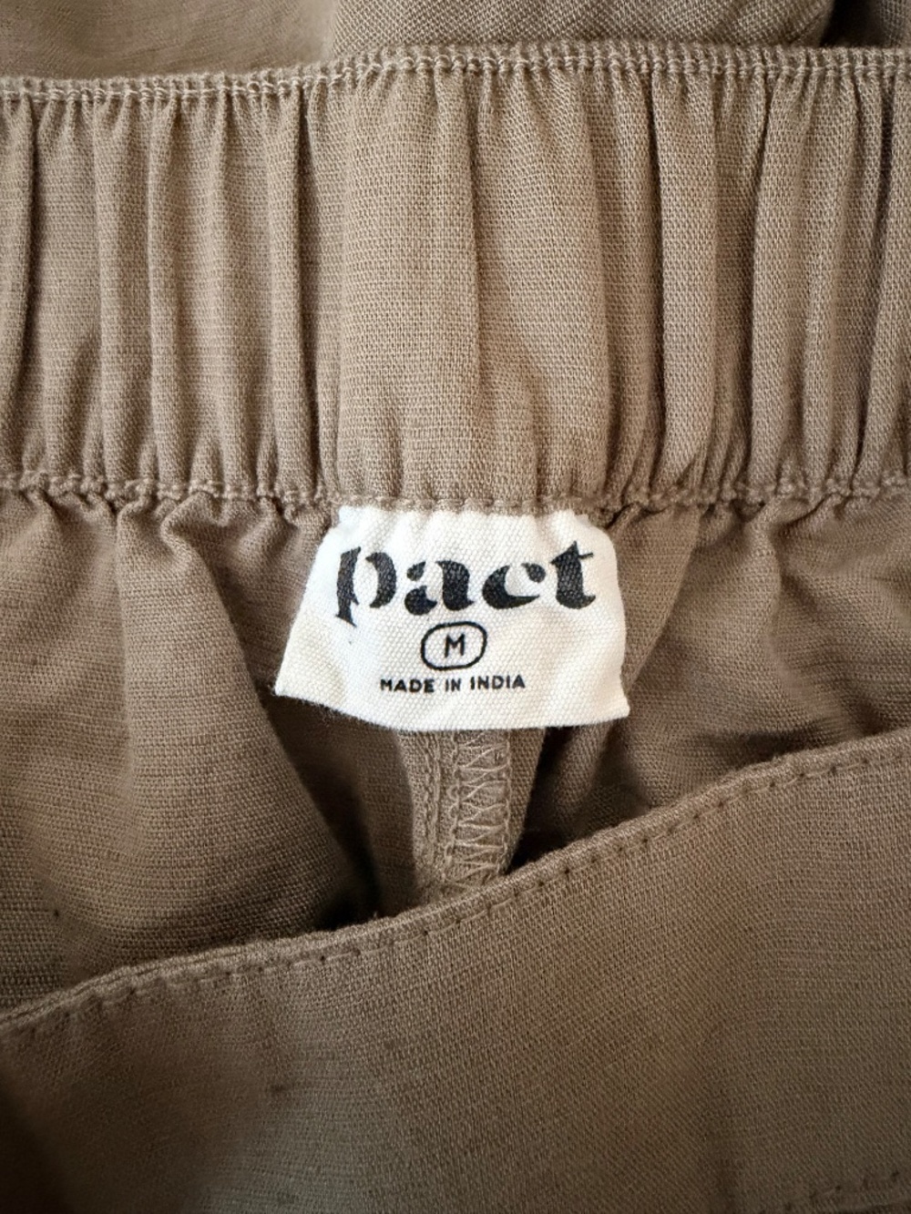 PACT Canopy Linen Blend Pleated Trouser in Khaki Green Size M - Picture 6 of 9